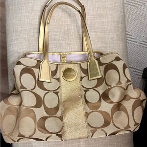 Y2K Vintage Coach Signature Large Shoulder Bag